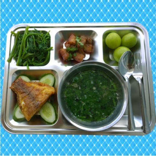 Cá diêu hồng chiên- Ba rọi kho